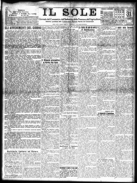 Il sole : giornale commerciale, agricolo, industriale... : organo ufficiale della Camera di commercio e industria di Milano ...
