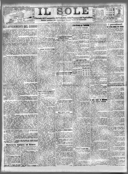Il sole : giornale commerciale, agricolo, industriale... : organo ufficiale della Camera di commercio e industria di Milano ...