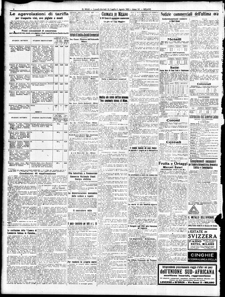 Il sole : giornale commerciale, agricolo, industriale... : organo ufficiale della Camera di commercio e industria di Milano ...
