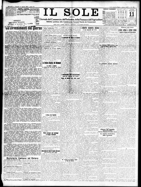 Il sole : giornale commerciale, agricolo, industriale... : organo ufficiale della Camera di commercio e industria di Milano ...