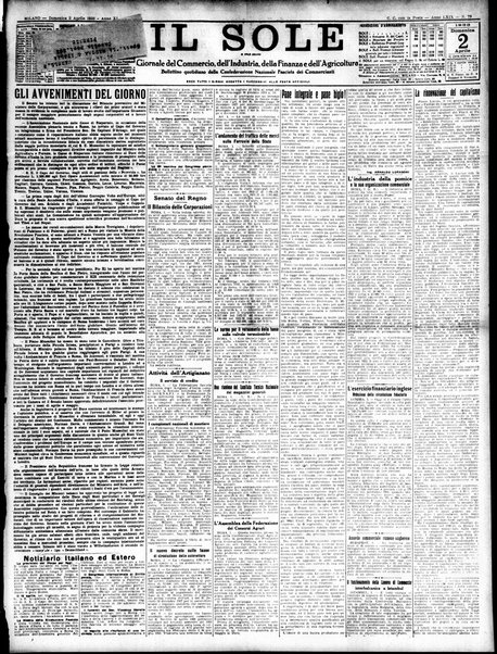 Il sole : giornale commerciale, agricolo, industriale... : organo ufficiale della Camera di commercio e industria di Milano ...