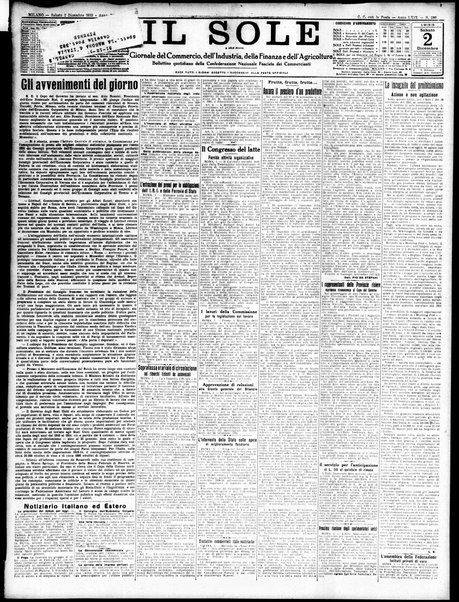 Il sole : giornale commerciale, agricolo, industriale... : organo ufficiale della Camera di commercio e industria di Milano ...
