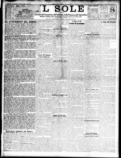 Il sole : giornale commerciale, agricolo, industriale... : organo ufficiale della Camera di commercio e industria di Milano ...