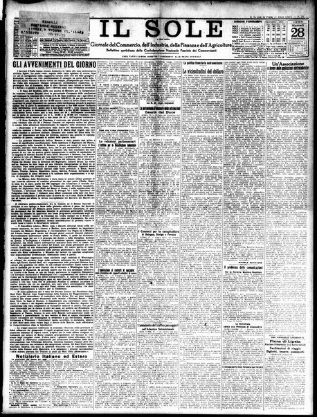 Il sole : giornale commerciale, agricolo, industriale... : organo ufficiale della Camera di commercio e industria di Milano ...