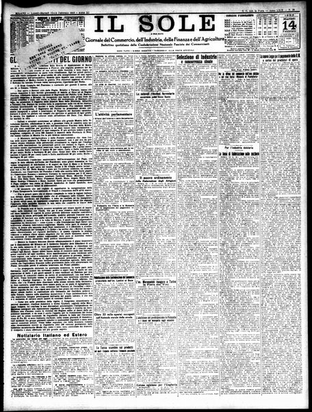 Il sole : giornale commerciale, agricolo, industriale... : organo ufficiale della Camera di commercio e industria di Milano ...