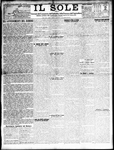Il sole : giornale commerciale, agricolo, industriale... : organo ufficiale della Camera di commercio e industria di Milano ...