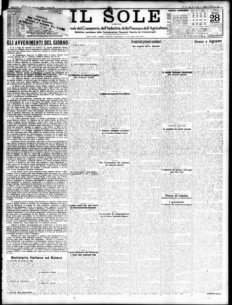 Il sole : giornale commerciale, agricolo, industriale... : organo ufficiale della Camera di commercio e industria di Milano ...