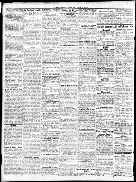 Il sole : giornale commerciale, agricolo, industriale... : organo ufficiale della Camera di commercio e industria di Milano ...
