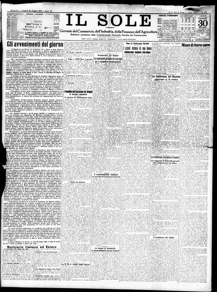 Il sole : giornale commerciale, agricolo, industriale... : organo ufficiale della Camera di commercio e industria di Milano ...