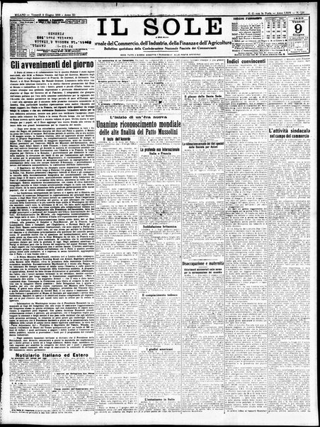 Il sole : giornale commerciale, agricolo, industriale... : organo ufficiale della Camera di commercio e industria di Milano ...