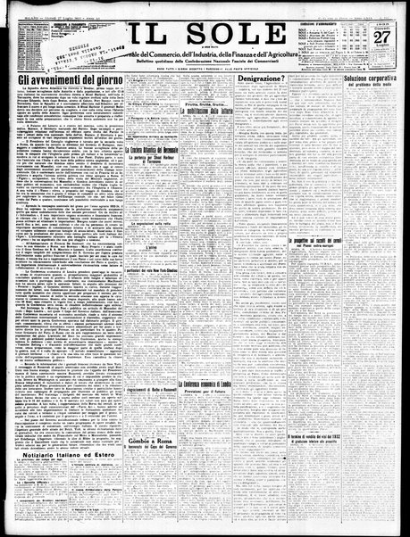 Il sole : giornale commerciale, agricolo, industriale... : organo ufficiale della Camera di commercio e industria di Milano ...