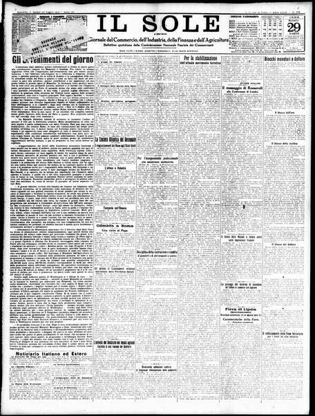 Il sole : giornale commerciale, agricolo, industriale... : organo ufficiale della Camera di commercio e industria di Milano ...
