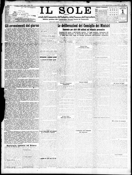 Il sole : giornale commerciale, agricolo, industriale... : organo ufficiale della Camera di commercio e industria di Milano ...