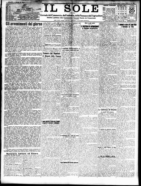 Il sole : giornale commerciale, agricolo, industriale... : organo ufficiale della Camera di commercio e industria di Milano ...