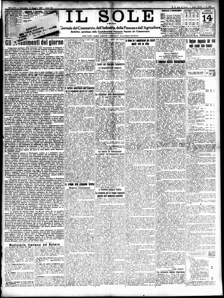 Il sole : giornale commerciale, agricolo, industriale... : organo ufficiale della Camera di commercio e industria di Milano ...
