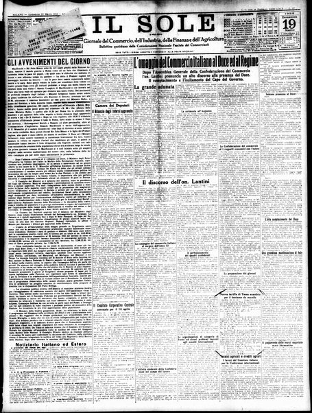 Il sole : giornale commerciale, agricolo, industriale... : organo ufficiale della Camera di commercio e industria di Milano ...
