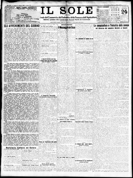 Il sole : giornale commerciale, agricolo, industriale... : organo ufficiale della Camera di commercio e industria di Milano ...