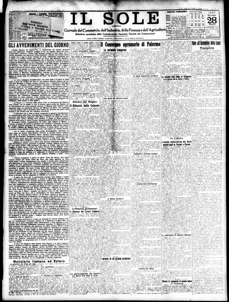 Il sole : giornale commerciale, agricolo, industriale... : organo ufficiale della Camera di commercio e industria di Milano ...