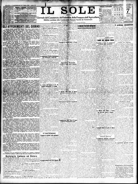 Il sole : giornale commerciale, agricolo, industriale... : organo ufficiale della Camera di commercio e industria di Milano ...