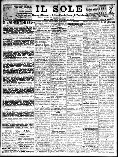 Il sole : giornale commerciale, agricolo, industriale... : organo ufficiale della Camera di commercio e industria di Milano ...