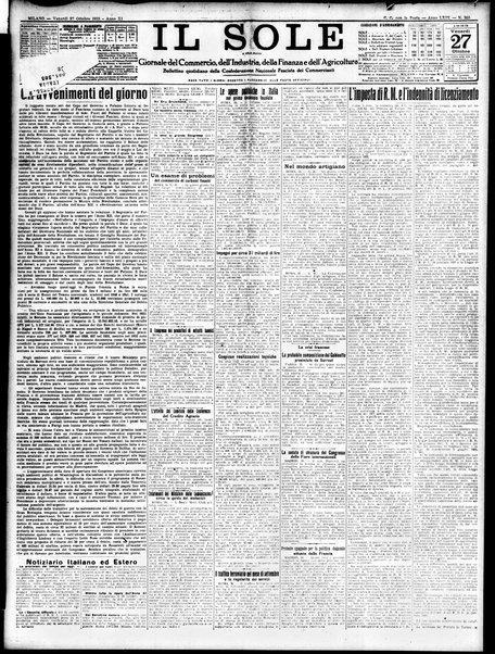 Il sole : giornale commerciale, agricolo, industriale... : organo ufficiale della Camera di commercio e industria di Milano ...