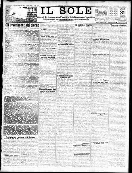 Il sole : giornale commerciale, agricolo, industriale... : organo ufficiale della Camera di commercio e industria di Milano ...
