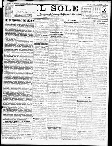 Il sole : giornale commerciale, agricolo, industriale... : organo ufficiale della Camera di commercio e industria di Milano ...