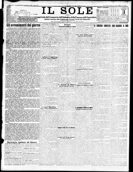 Il sole : giornale commerciale, agricolo, industriale... : organo ufficiale della Camera di commercio e industria di Milano ...
