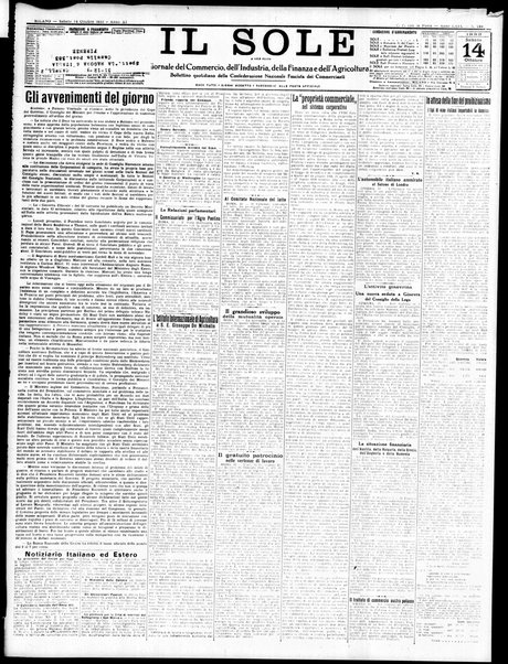 Il sole : giornale commerciale, agricolo, industriale... : organo ufficiale della Camera di commercio e industria di Milano ...