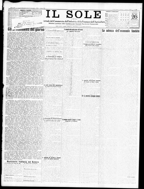 Il sole : giornale commerciale, agricolo, industriale... : organo ufficiale della Camera di commercio e industria di Milano ...