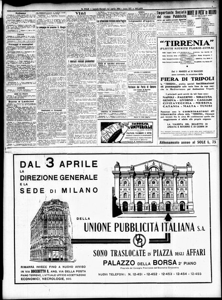 Il sole : giornale commerciale, agricolo, industriale... : organo ufficiale della Camera di commercio e industria di Milano ...