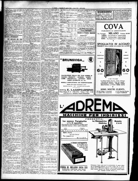 Il sole : giornale commerciale, agricolo, industriale... : organo ufficiale della Camera di commercio e industria di Milano ...