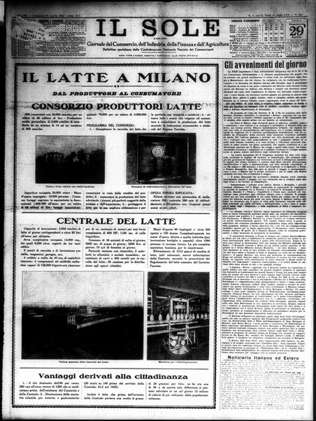 Il sole : giornale commerciale, agricolo, industriale... : organo ufficiale della Camera di commercio e industria di Milano ...