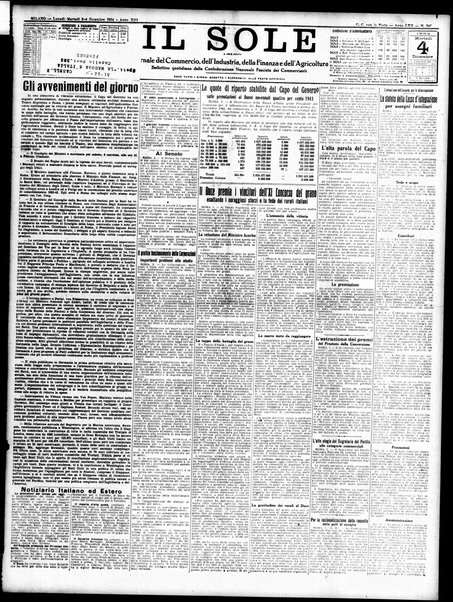 Il sole : giornale commerciale, agricolo, industriale... : organo ufficiale della Camera di commercio e industria di Milano ...