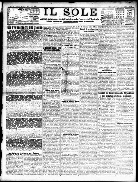 Il sole : giornale commerciale, agricolo, industriale... : organo ufficiale della Camera di commercio e industria di Milano ...