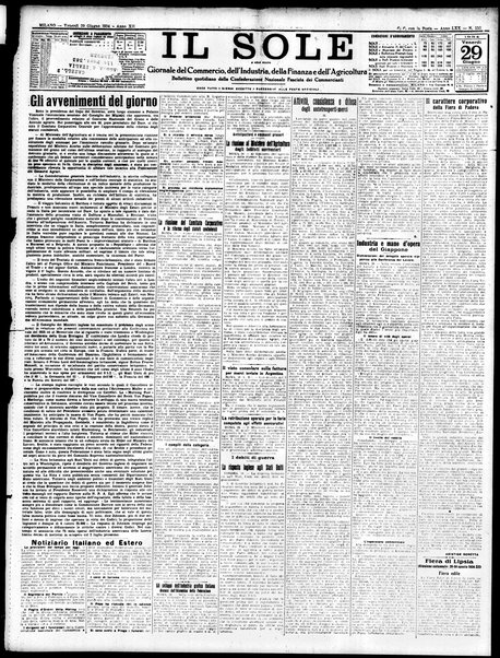 Il sole : giornale commerciale, agricolo, industriale... : organo ufficiale della Camera di commercio e industria di Milano ...