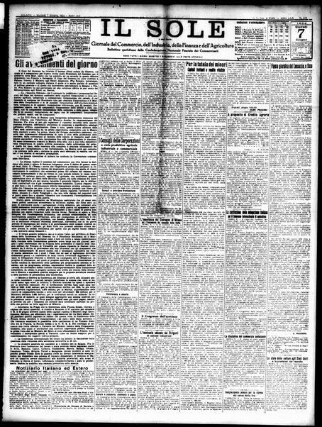 Il sole : giornale commerciale, agricolo, industriale... : organo ufficiale della Camera di commercio e industria di Milano ...