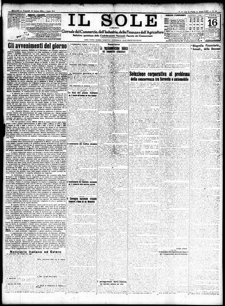 Il sole : giornale commerciale, agricolo, industriale... : organo ufficiale della Camera di commercio e industria di Milano ...