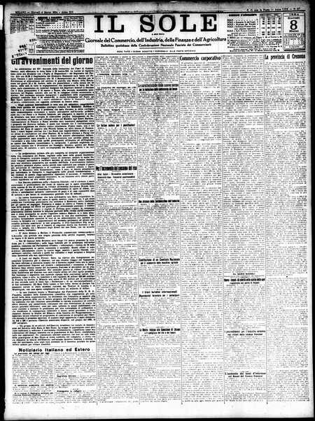 Il sole : giornale commerciale, agricolo, industriale... : organo ufficiale della Camera di commercio e industria di Milano ...