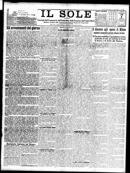 Il sole : giornale commerciale, agricolo, industriale... : organo ufficiale della Camera di commercio e industria di Milano ...