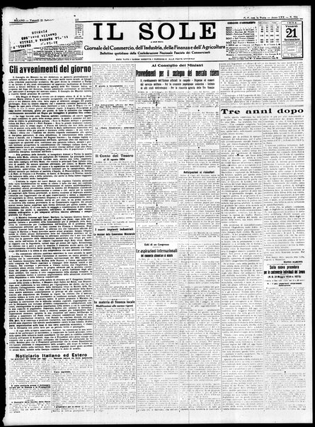 Il sole : giornale commerciale, agricolo, industriale... : organo ufficiale della Camera di commercio e industria di Milano ...