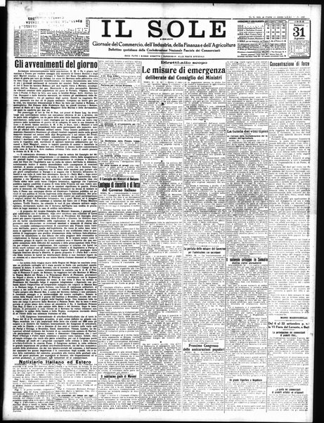 Il sole : giornale commerciale, agricolo, industriale... : organo ufficiale della Camera di commercio e industria di Milano ...