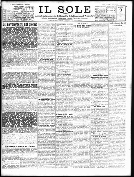 Il sole : giornale commerciale, agricolo, industriale... : organo ufficiale della Camera di commercio e industria di Milano ...