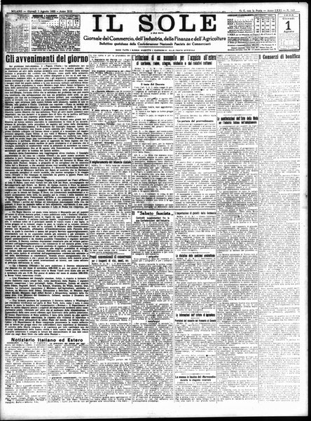 Il sole : giornale commerciale, agricolo, industriale... : organo ufficiale della Camera di commercio e industria di Milano ...