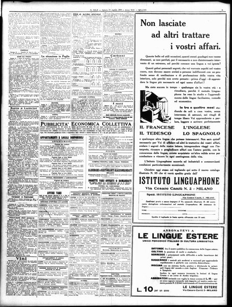 Il sole : giornale commerciale, agricolo, industriale... : organo ufficiale della Camera di commercio e industria di Milano ...