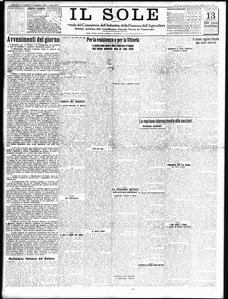 Il sole : giornale commerciale, agricolo, industriale... : organo ufficiale della Camera di commercio e industria di Milano ...