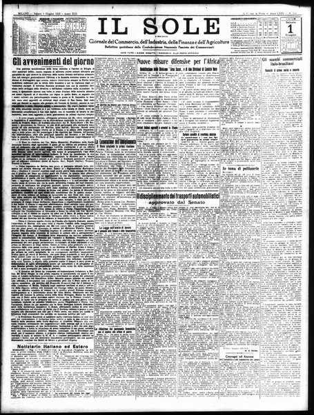 Il sole : giornale commerciale, agricolo, industriale... : organo ufficiale della Camera di commercio e industria di Milano ...