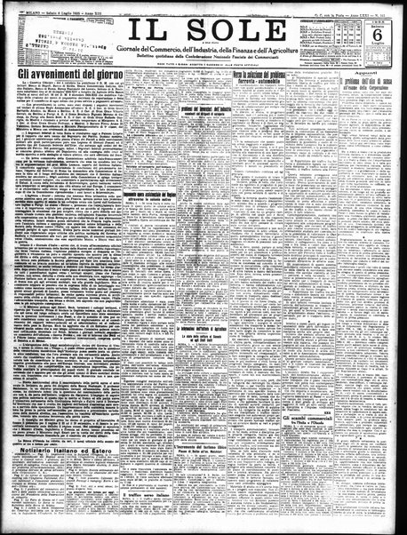 Il sole : giornale commerciale, agricolo, industriale... : organo ufficiale della Camera di commercio e industria di Milano ...