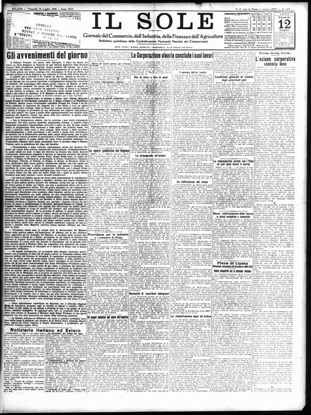 Il sole : giornale commerciale, agricolo, industriale... : organo ufficiale della Camera di commercio e industria di Milano ...