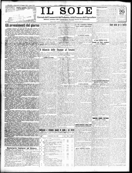 Il sole : giornale commerciale, agricolo, industriale... : organo ufficiale della Camera di commercio e industria di Milano ...